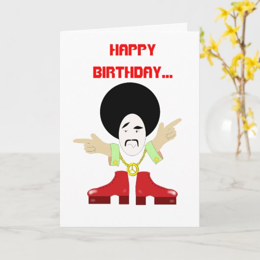 70代の男、 カード (黄色い花)