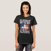 70代女性デッドリフトUSAフラグポ Tシャツ (正面フル)
