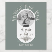 70代誕生日の個人用設定フェイクヴィンテージ ワインラベル (シングルラベル)