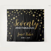 70及びすばらしい誕生日の写真ブースの背景幕の旗 タペストリー (正面(横))