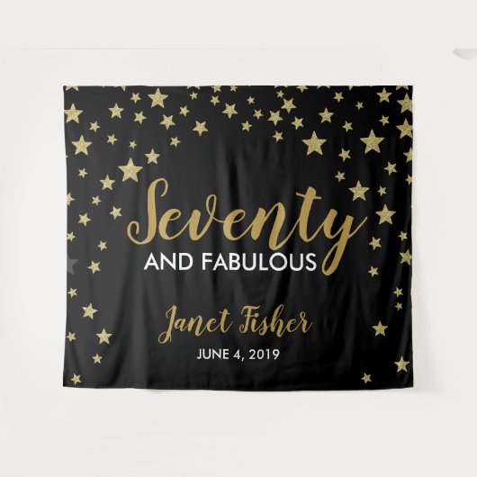 70及びすばらしい誕生日の写真ブースの背景幕の旗 タペストリー (正面(横))