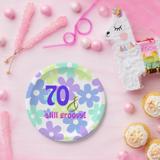 70及びまだ素晴しい! 誕生会の紙皿 ペーパープレート (パーティー)