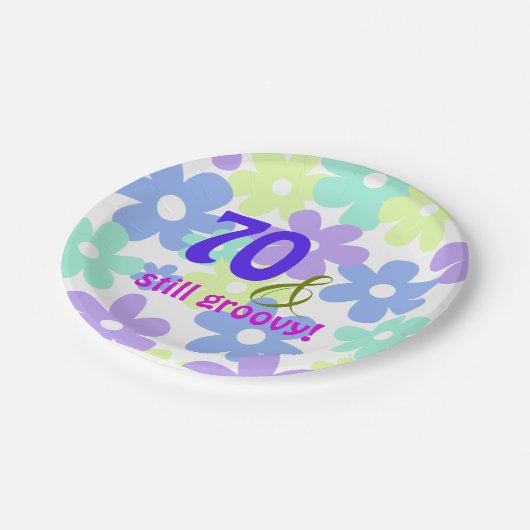 70及びまだ素晴しい! 誕生会の紙皿 ペーパープレート (アングル)