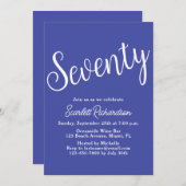 70台本ラベンダーパープル70th誕生日パーティー 招待状 (正面/裏面)