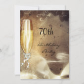 70周年セピア色シャンパングラス 招待状 (正面)