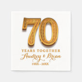 70周年パーソナライズされた スタンダードカクテルナプキン (正面)