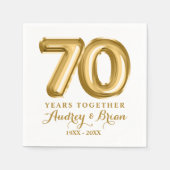 70周年パーソナライズされた スタンダードカクテルナプキン (正面)