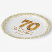 70周年パーソナライズされた ペーパープレート (アングル)