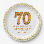 70周年パーソナライズされた ペーパープレート (正面)