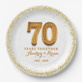 70周年パーソナライズされた ペーパープレート