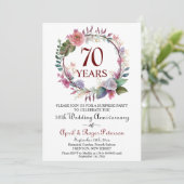 70周年プラチナサプライズ結婚記念日花束 招待状 (スタンド正面)
