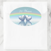 70周年プラチナハート 楕円形シール (バッグ)