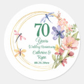 70周年プラチナ結婚記念ゴールドフレーム ラウンドシール (正面)