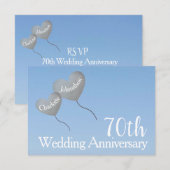 70周年プラチナ結婚記念日出欠カード 出欠カード (正面/裏面)