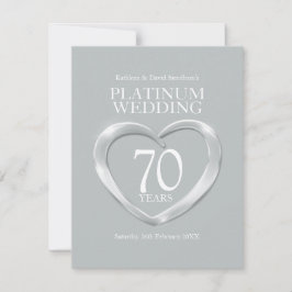 70周年プラチナ結婚記念日 ハート返信カード 出欠カード
