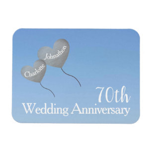 70周年プラチ結婚ナハート気球 マグネット