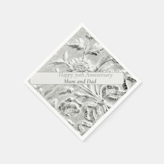 70周年版の編集可能 スタンダードカクテルナプキン (角)