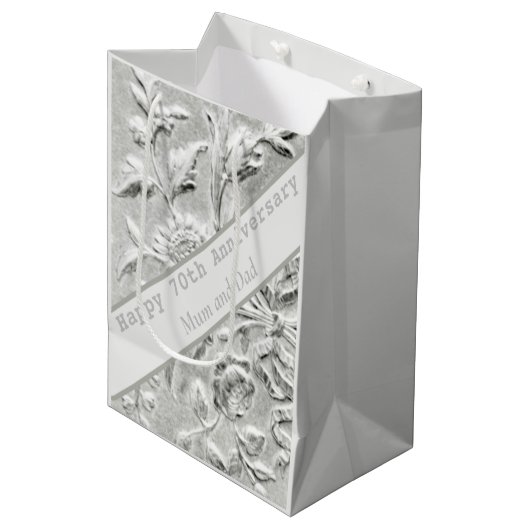 70周年版の編集可能 ミディアムペーパーバッグ (正面アングル)