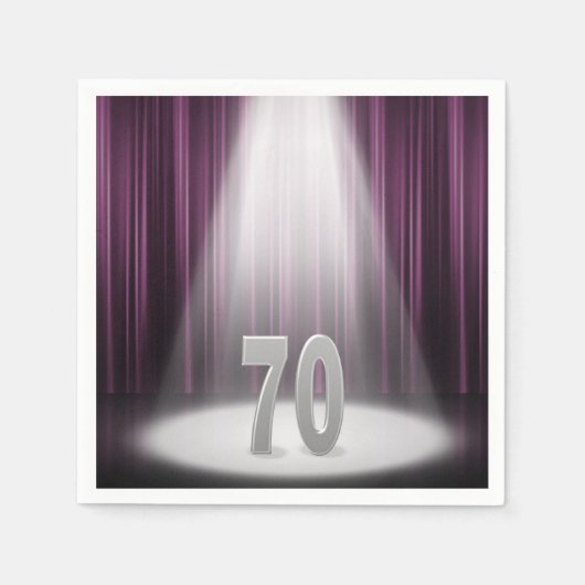 70周年結婚のスポットライト スタンダードカクテルナプキン (正面)