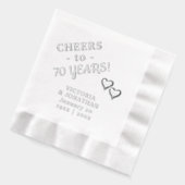 70周年結婚記念お祝いハートデザインANY YEAR 箔ナプキン (左)