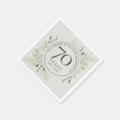 70周年結婚記念プラチナグリーン スタンダードカクテルナプキン (角)