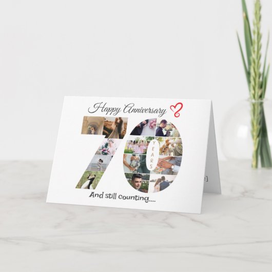 70周年結婚記念写真カード サンキューカード (正面)