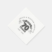 70周年結婚記念日のお祝い スタンダードカクテルナプキン (角)