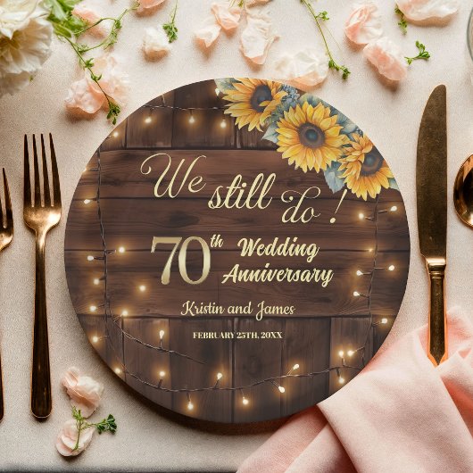 70周年結婚記念日のイルミネーション ペーパープレート
