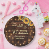 70周年結婚記念日のイルミネーション ペーパープレート (パーティー)