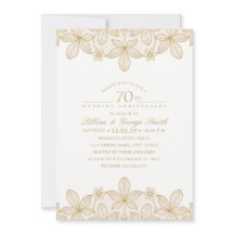 70周年結婚記念日のエレガントなゴールドレース