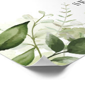 70周年結婚記念日のグリーンウェルカムサイン ポスター (角)