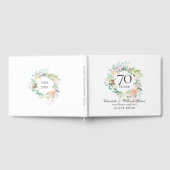 70周年結婚記念日のバラの花のガーランド ゲストブック (全面)