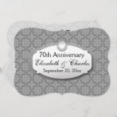 70周年結婚記念日プラチナZ03 招待状 (正面/裏面)