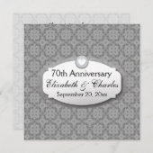 70周年結婚記念日プラチナZ03 招待状 (正面/裏面)