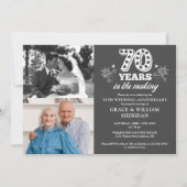70周年結婚記念日 2枚の写真 招待状 (正面)