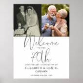 70周年結婚記念 ウェルカムサイン 2枚の写真 ポスター (正面)