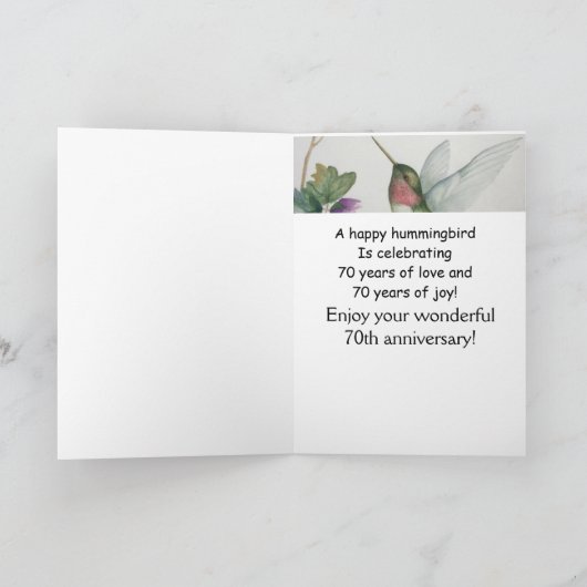 70周年結婚記念 カード (内部)