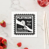 70周年結婚青白金伝統的 スタンダードカクテルナプキン (インサイチュ)