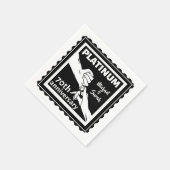 70周年結婚青白金伝統的 スタンダードカクテルナプキン (角)