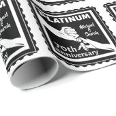 70周年結婚青白金伝統的 ラッピングペーパー (ロールコーナー)