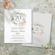 70周年記念のバラの花輪の招待状