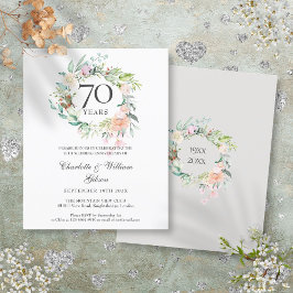 70周年記念のバラの花輪の招待状