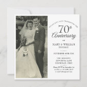 70周年記念の結婚写真スクエア 招待状 (正面)