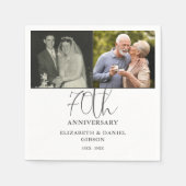 70周年記念の結婚式 Then And Now 2枚の写真 スタンダードカクテルナプキン (正面)