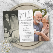 70周年記念の結婚式 Then And Now 2枚の写真