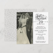70周年記念の結婚記念写真スクエアデザイン 招待状 (正面/裏面)