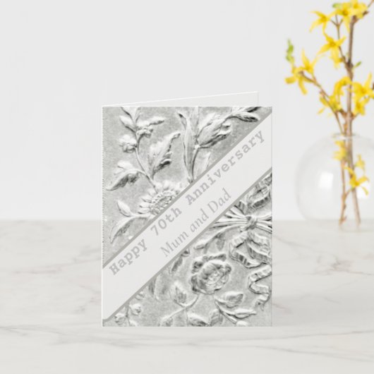 70周年記念の編集可能カード カード (黄色い花)