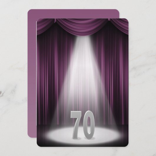 70周年記念の銀婚式 招待状 (正面/裏面)