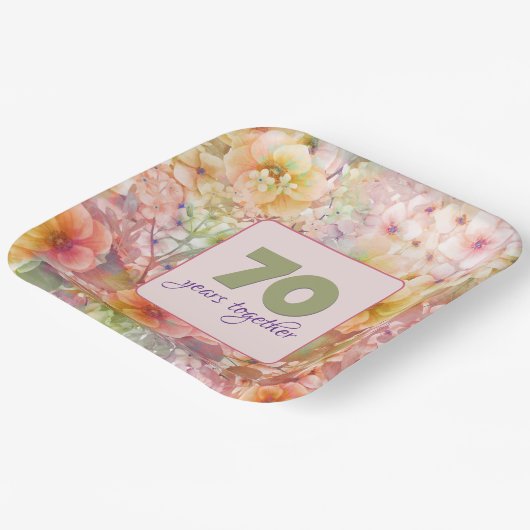 70周年記念コスモスフローラデザイン ペーパープレート (傾斜あり)