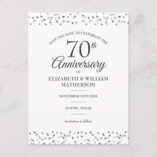 70周年記念ハート紙吹雪保存日 案内ポストカード (正面)